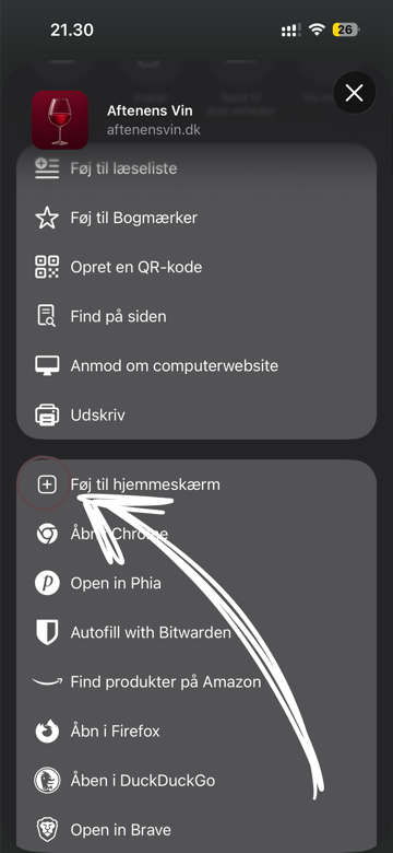 Trin 3: Vælg Føj til startskærm